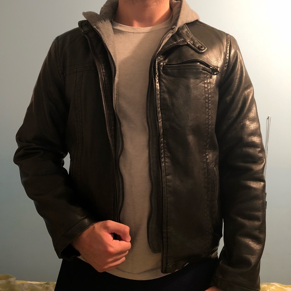 Levi’s Faux Leather Jacket With Hood